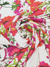 Pale Taupe/Hot Fiery Red/Avocado Green/Multi Polyester/Lycra Ornate Floral Print ITY Knit - NY Designer - 56W