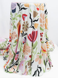 Off White/Aloe Green/Mocha Mousse/Multi Polyester/Lycra Flora And Fauna Print ITY Knit - NY Designer - 58W