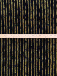Black/Gold Polyester/Lycra Vertical MK Chain Print ITY Knit - NY Designer - 58W