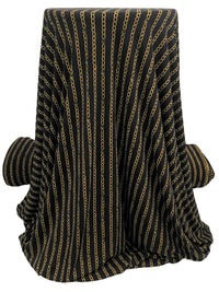 Black/Gold Polyester/Lycra Vertical MK Chain Print ITY Knit - NY Designer - 58W