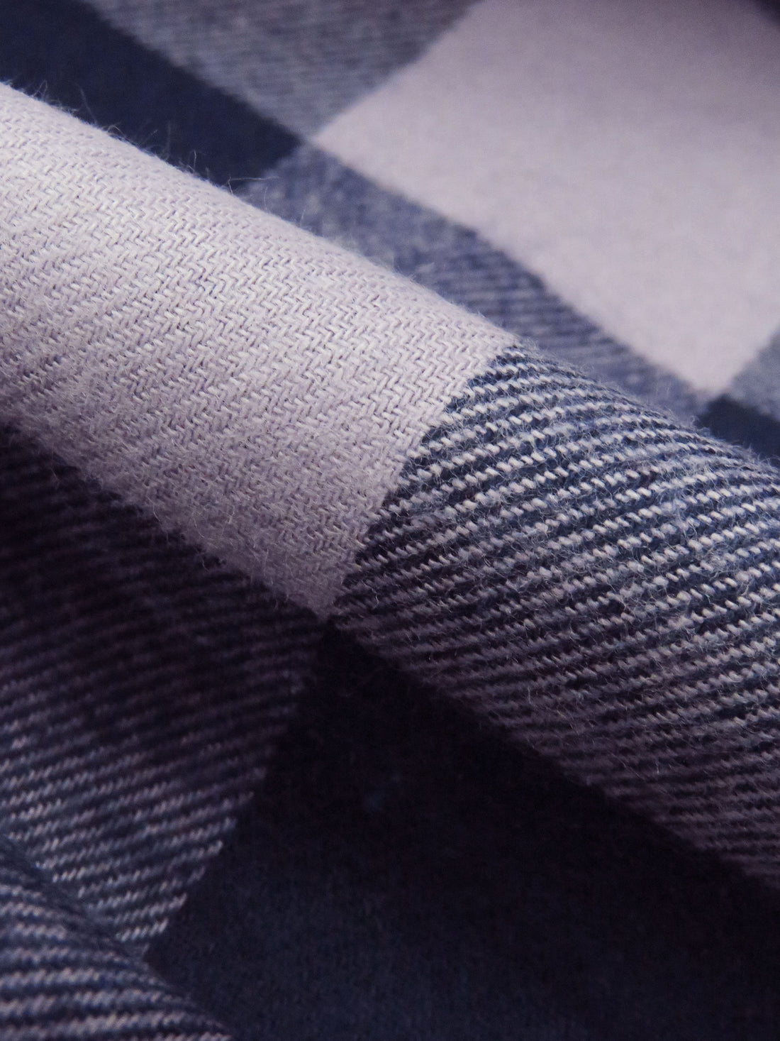 Navy/Purple Haze 100% Cotton Buffalo Plaid Flannel Shirting 60W