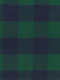 Castleton Green/Navy 100% Cotton Buffalo Plaid Flannel Shirting 58W