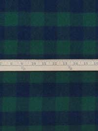 Castleton Green/Navy 100% Cotton Buffalo Plaid Flannel Shirting 58W