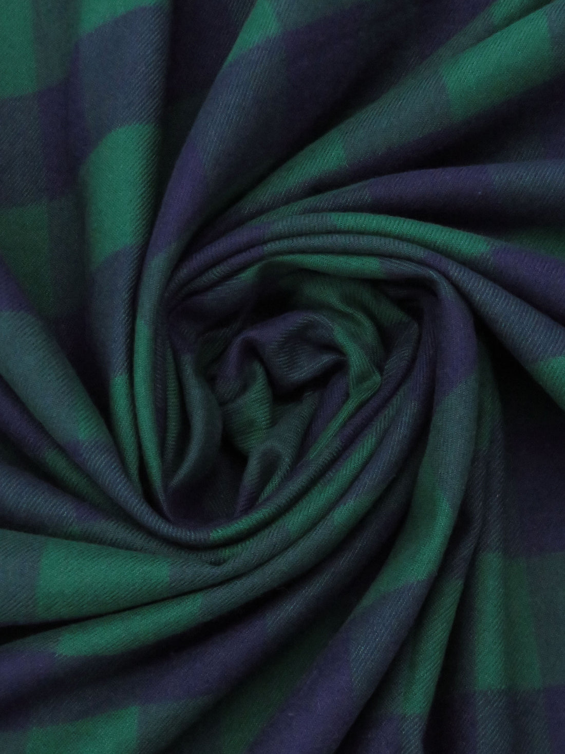 Castleton Green/Navy 100% Cotton Buffalo Plaid Flannel Shirting 58W