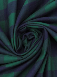 Castleton Green/Navy 100% Cotton Buffalo Plaid Flannel Shirting 58W