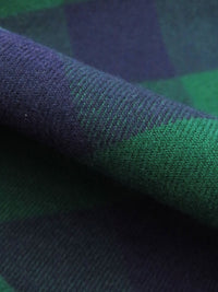 Castleton Green/Navy 100% Cotton Buffalo Plaid Flannel Shirting 58W