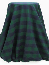 Castleton Green/Navy 100% Cotton Buffalo Plaid Flannel Shirting 58W