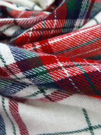 White/Crimson/Dark Forest Green/Multi 100% Cotton Plaid Weave Yarn-Dyed Flannel Shirting 60W