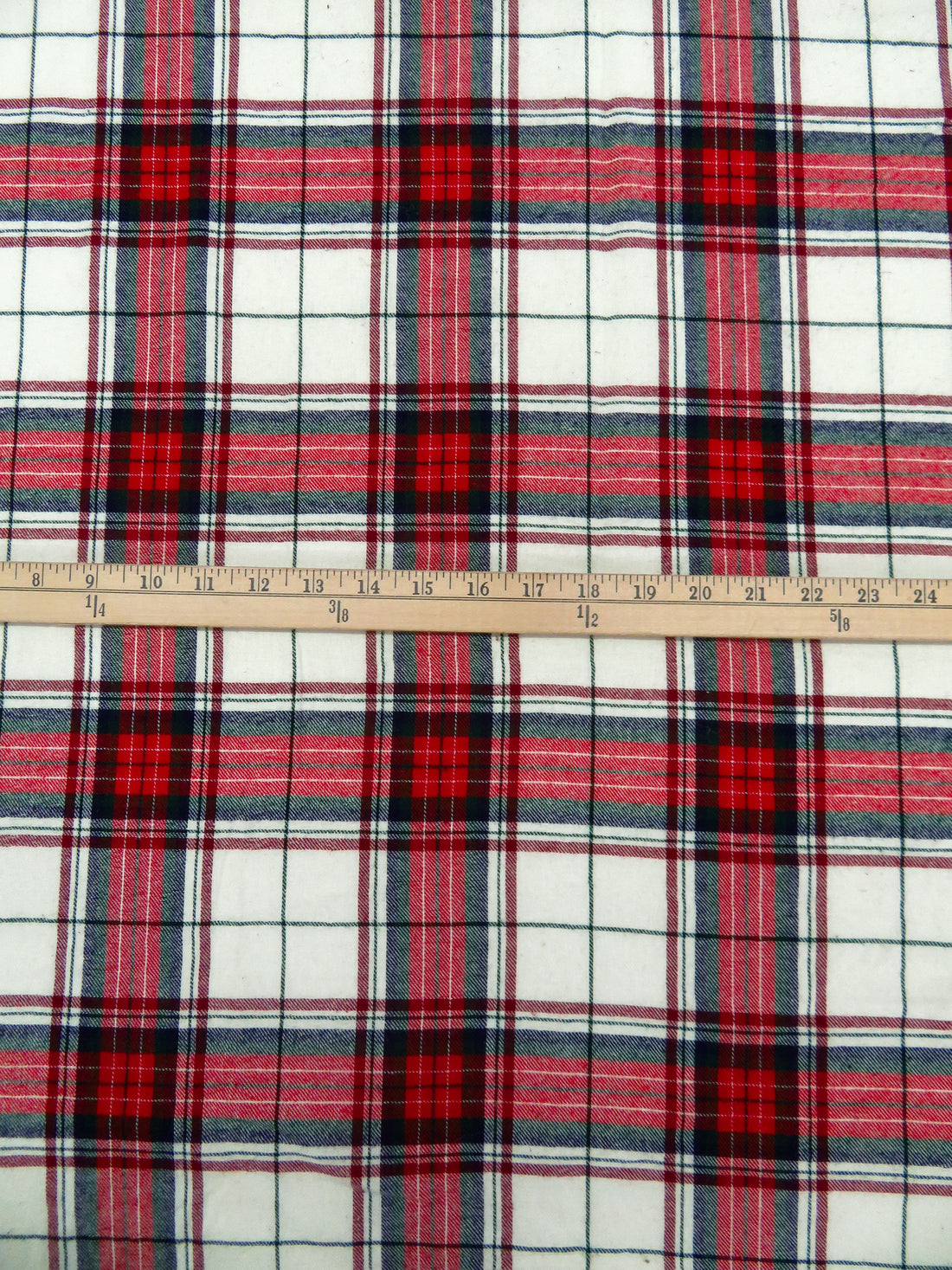 White/Crimson/Dark Forest Green/Multi 100% Cotton Plaid Weave Yarn-Dyed Flannel Shirting 60W