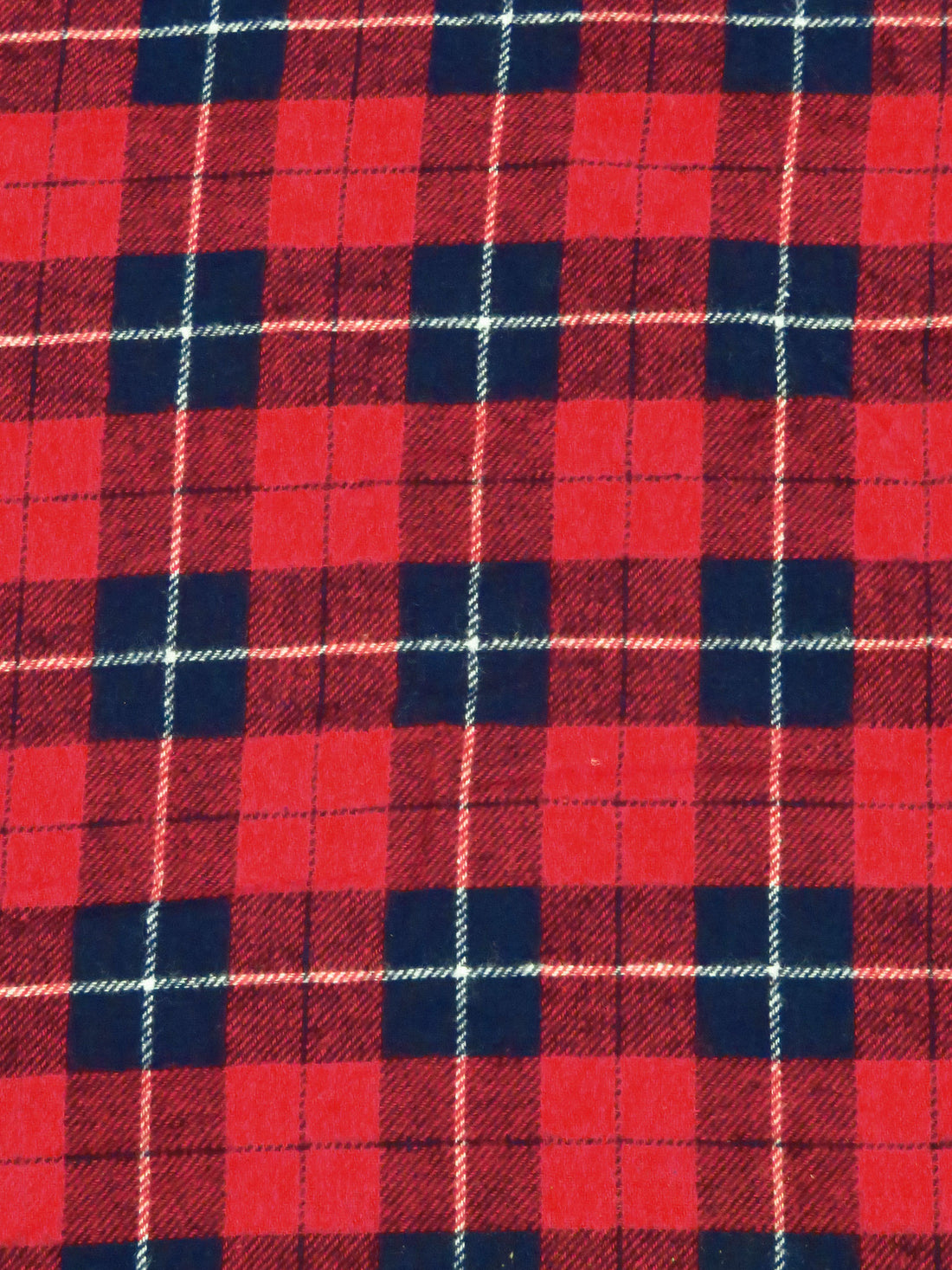 Crimson/Dark Navy/White 100% Cotton Plaid Weave Yarn-Dyed Flannel Shirting 56W
