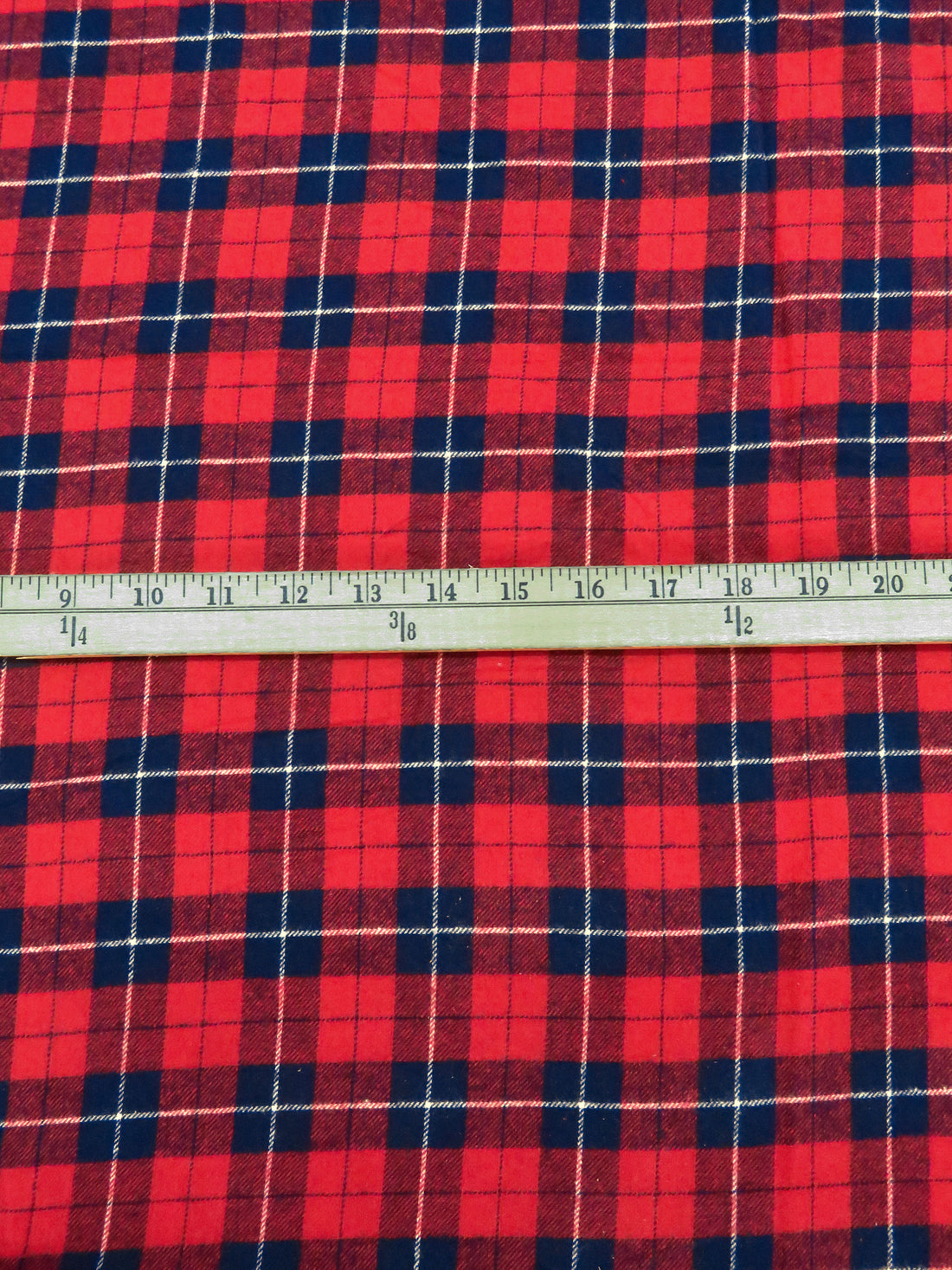 Crimson/Dark Navy/White 100% Cotton Plaid Weave Yarn-Dyed Flannel Shirting 56W