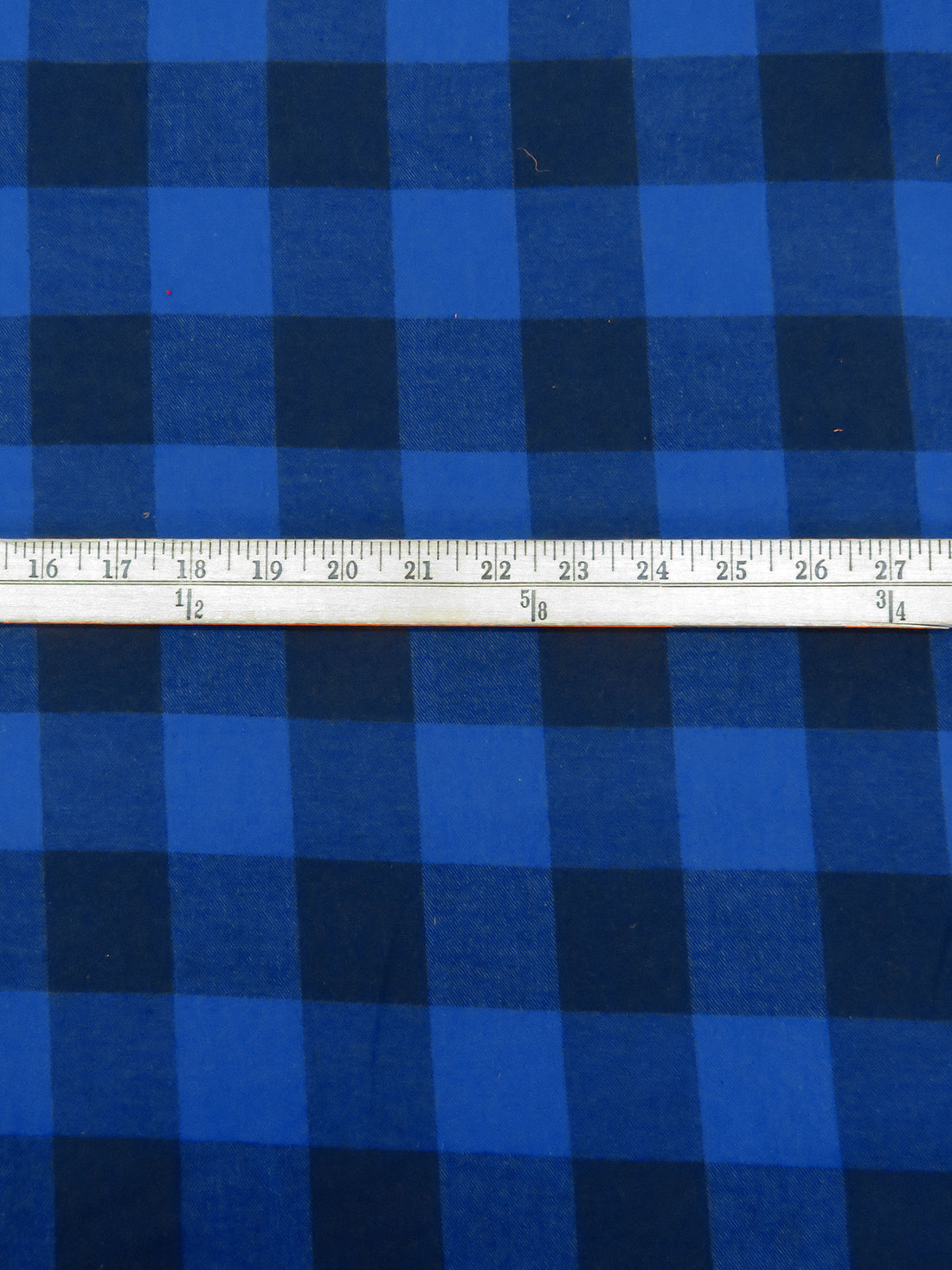 Cobalt/Midnight Navy 100% Cotton Plaid Weave Flannel Shirting 54W