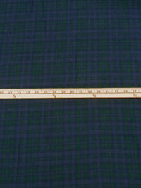 Kachi Iro Blue/Racing Green 100% Cotton Plaid Weave Flannel Shirting 62W