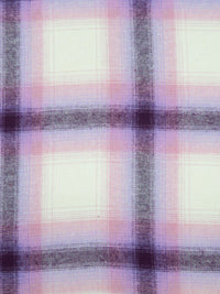 Eggshell/Pink Pearl/Lilac/Dark Vienna Roast 100% Cotton Plaid Weave Flannel Shirting 62W
