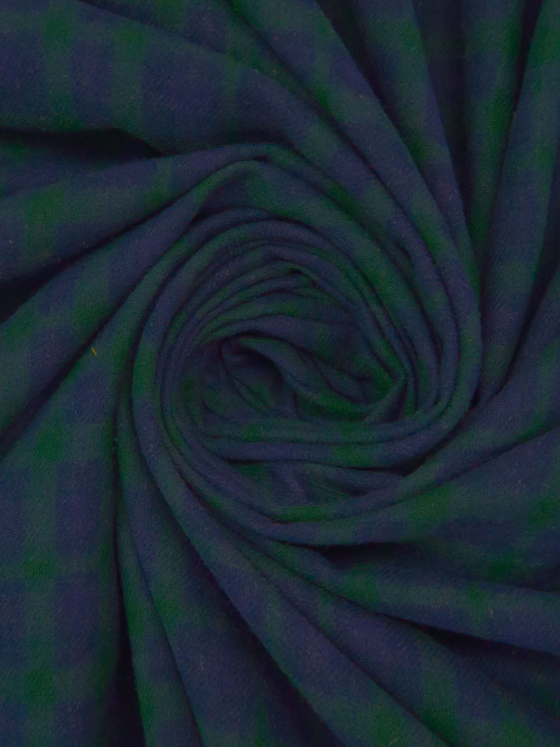 Kachi Iro Blue/Racing Green 100% Cotton Plaid Weave Flannel Shirting 62W