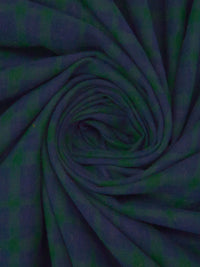 Kachi Iro Blue/Racing Green 100% Cotton Plaid Weave Flannel Shirting 62W