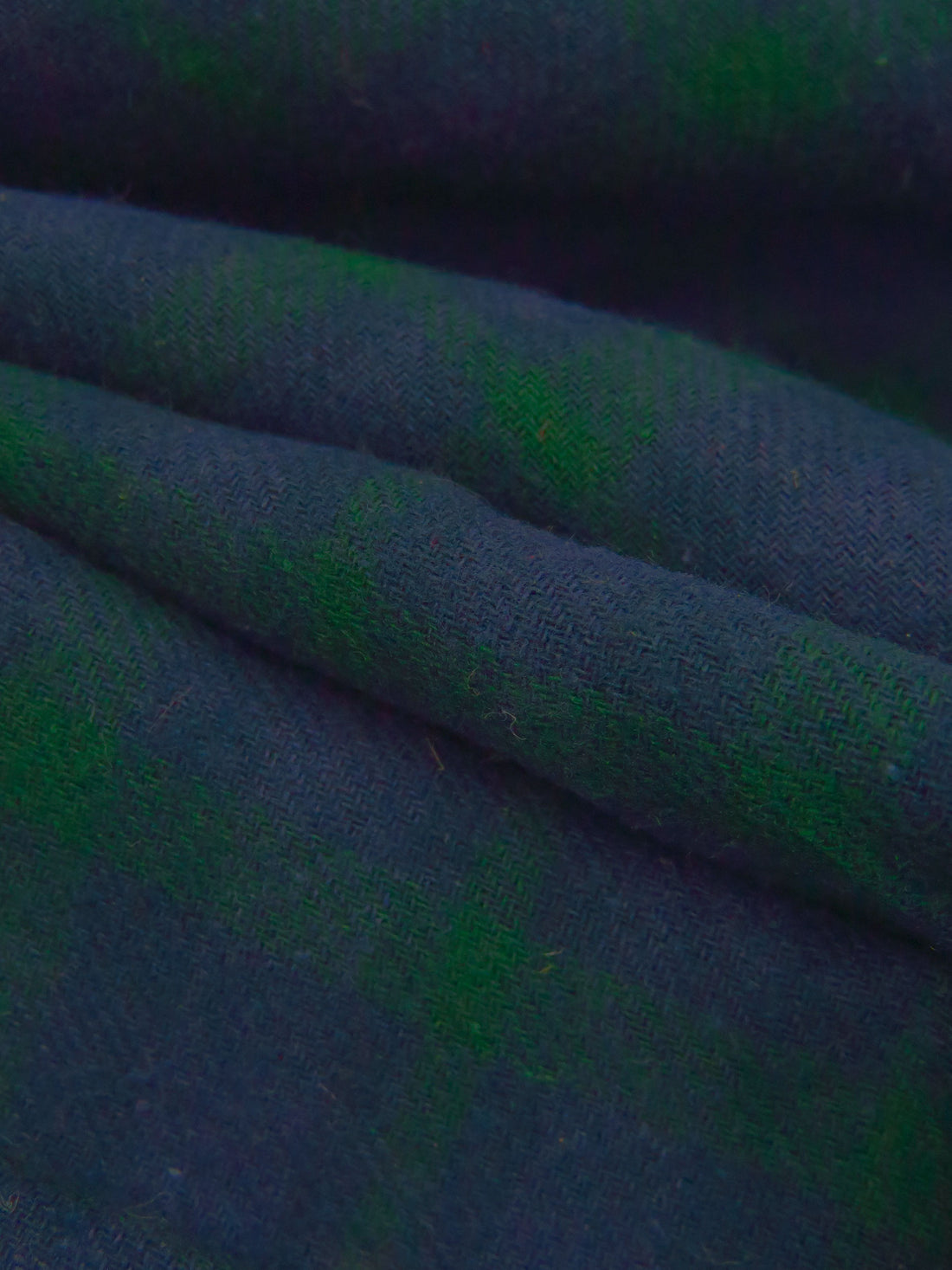 Kachi Iro Blue/Racing Green 100% Cotton Plaid Weave Flannel Shirting 62W