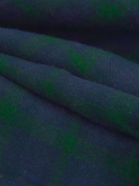 Kachi Iro Blue/Racing Green 100% Cotton Plaid Weave Flannel Shirting 62W