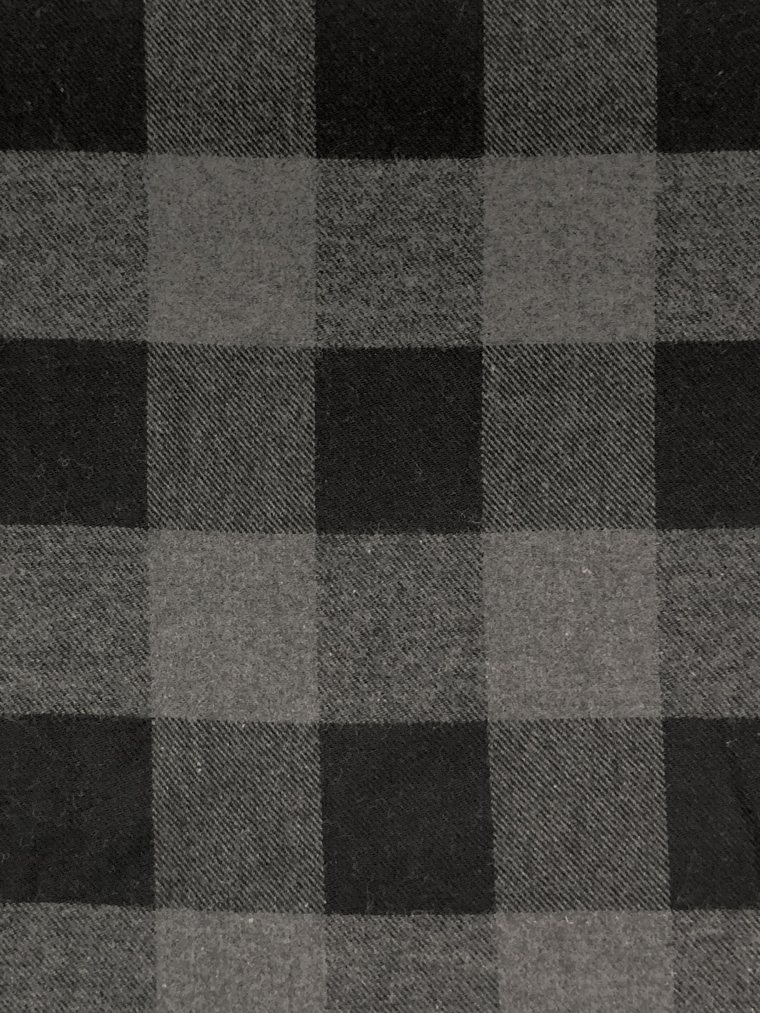 Dim Gray/Black 100% Cotton Plaid Weave Yarn-Dyed Flannel Shirting 62W