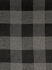 Dim Gray/Black 100% Cotton Plaid Weave Yarn-Dyed Flannel Shirting 62W