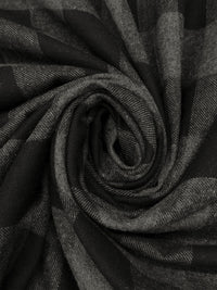 Dim Gray/Black 100% Cotton Plaid Weave Yarn-Dyed Flannel Shirting 62W