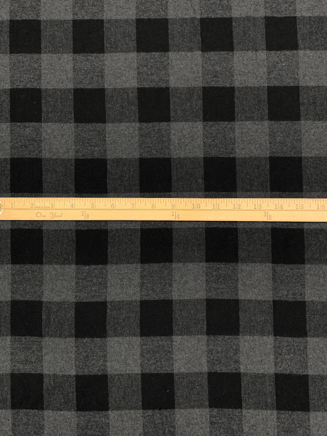 Dim Gray/Black 100% Cotton Plaid Weave Yarn-Dyed Flannel Shirting 62W