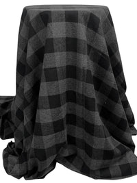 Dim Gray/Black 100% Cotton Plaid Weave Yarn-Dyed Flannel Shirting 62W