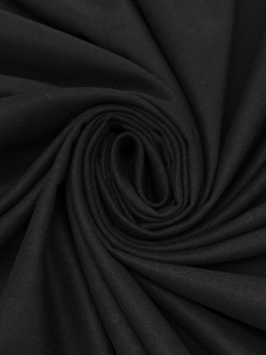 Black Polyester/Wool Flannel Suiting 58W