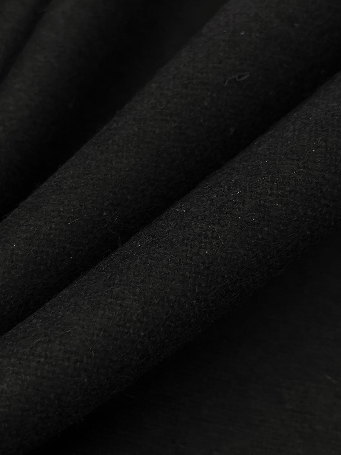 Black Polyester/Wool Flannel Suiting 58W