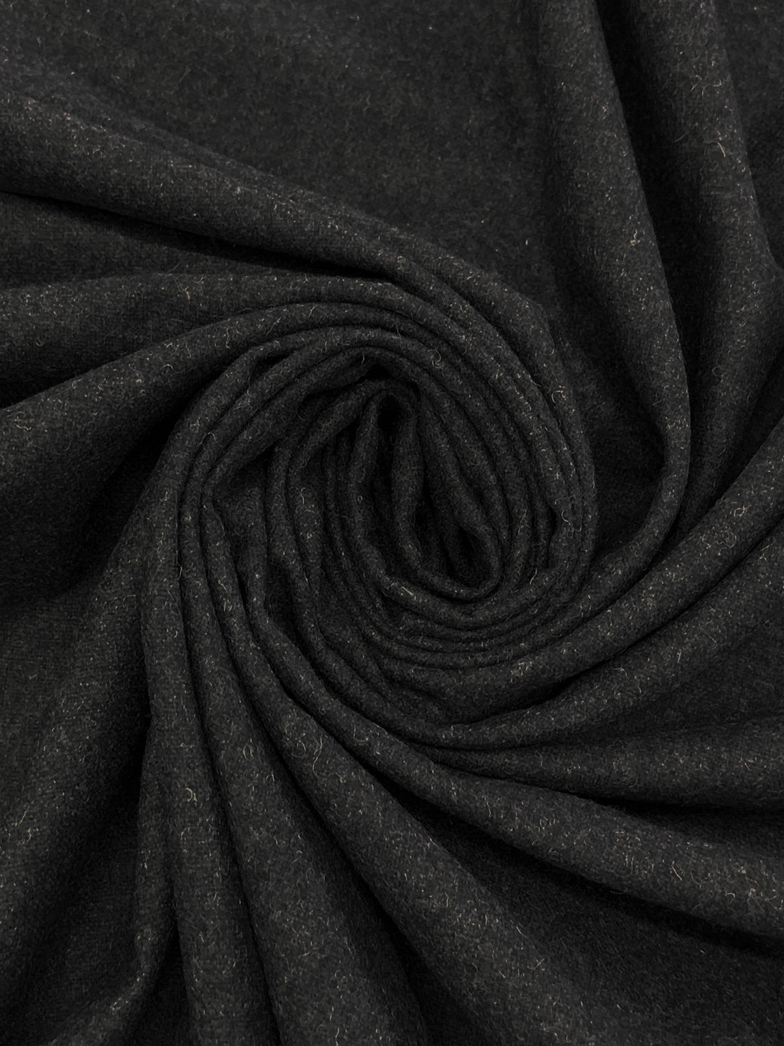 Dark Charcoal Polyester/Wool Heathered Flannel Suiting 58W