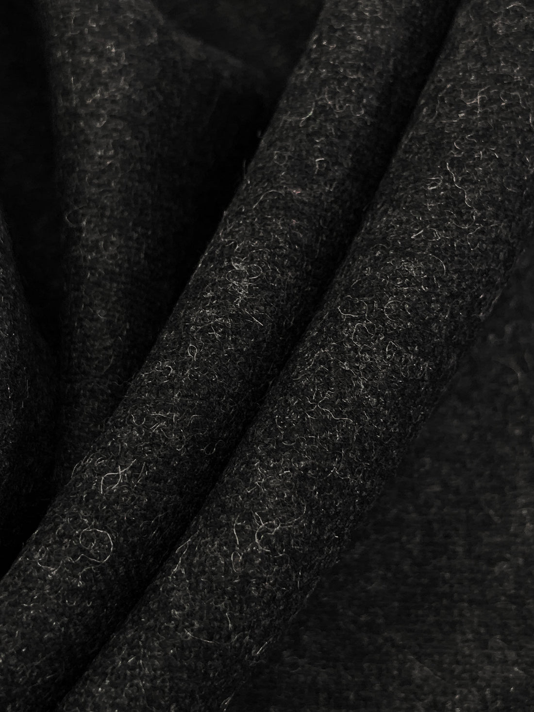 Dark Charcoal Polyester/Wool Heathered Flannel Suiting 58W