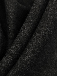 Dark Charcoal Polyester/Wool Heathered Flannel Suiting 58W