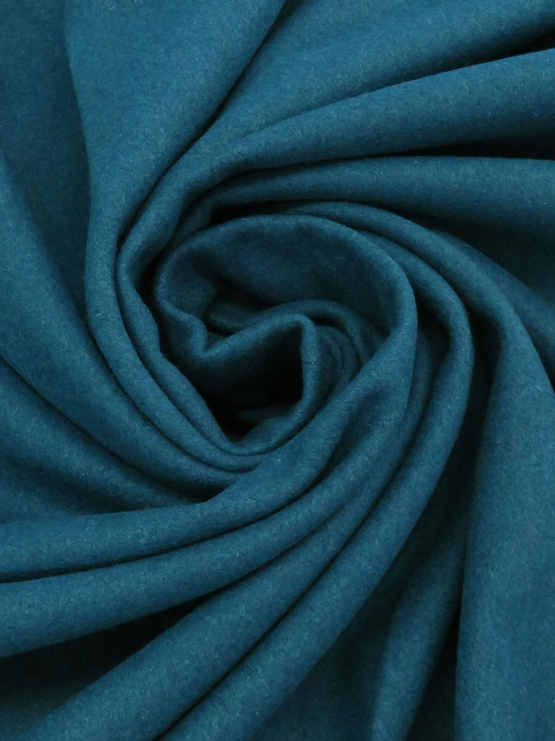 Deep Ocean Blue Polyester/Wool Melton Coating 58W
