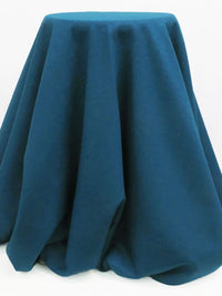 Deep Ocean Blue Polyester/Wool Melton Coating 58W