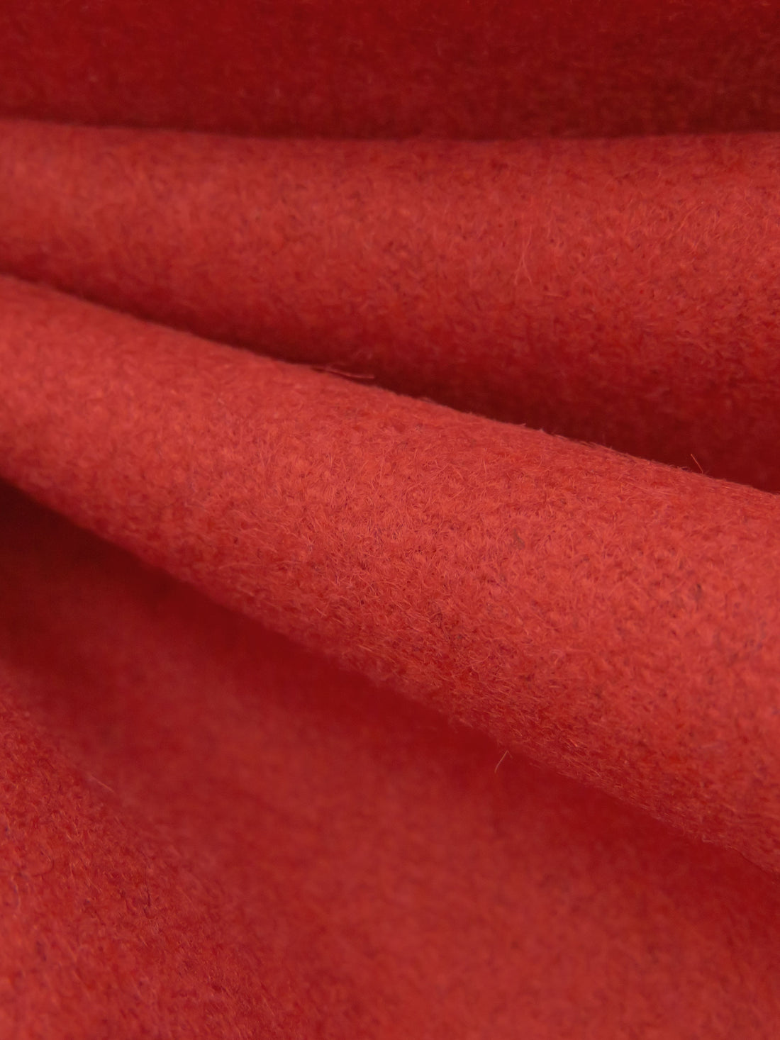 Fire Brick Red Polyester/Wool Melton Coating 60W
