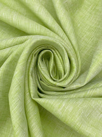 Soft Lime/White 100% Linen Light-Weight Yarn-Dyed Chambray Linen 58W