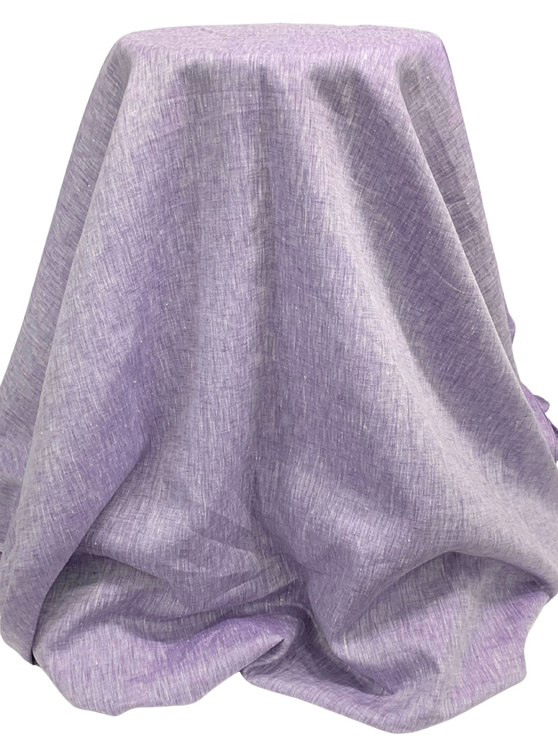French Lilac/White 100% Linen Light-Weight Yarn-Dyed Chambray Linen 60W