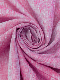 Fuchsia Rose/White 100% Linen Light-Weight Yarn-Dyed Chambray Linen 58W