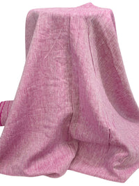 Fuchsia Rose/White 100% Linen Light-Weight Yarn-Dyed Chambray Linen 58W