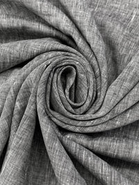 Black/White 100% Linen Light-Weight Yarn-Dyed Chambray Linen 58W