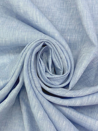 Dark Sky Blue/White 100% Linen Light-Weight Yarn-Dyed Chambray Linen 58W