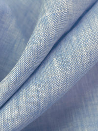 Dark Sky Blue/White 100% Linen Light-Weight Yarn-Dyed Chambray Linen 58W