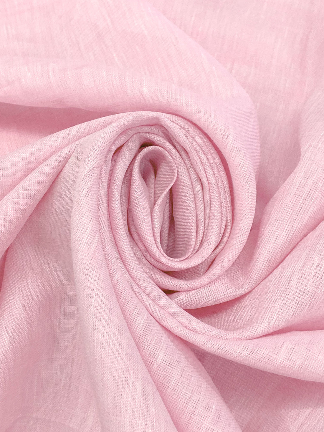 Misty Rose Pink/White 100% Linen Light-Weight Yarn-Dyed Chambray Linen 58W
