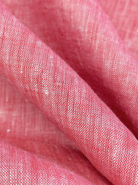 Light Carmine Pink/White 100% Linen Light-Weight Yarn-Dyed Chambray Linen 58W
