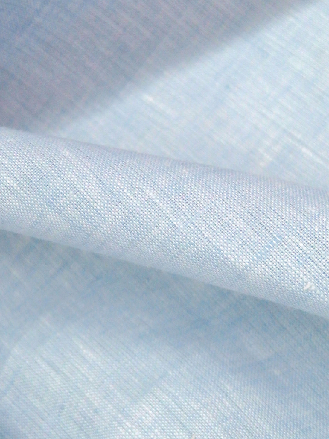 Ice Blue/White 100% Linen Light-Weight Yarn-Dyed Chambray Linen 50W
