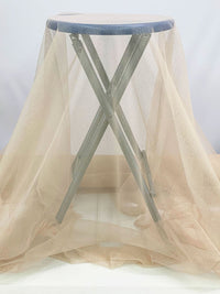 Soft Taupe Tan/Silver 100% Nylon Sparkle Tulle Netting 58W