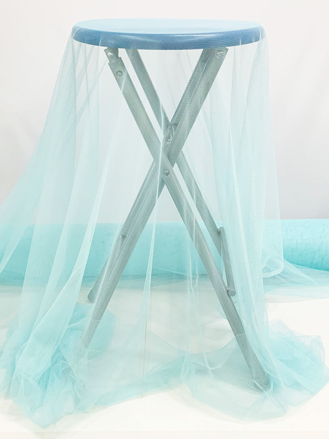 Powder Blue 100% Nylon Soft Bobbinette Netting 56W