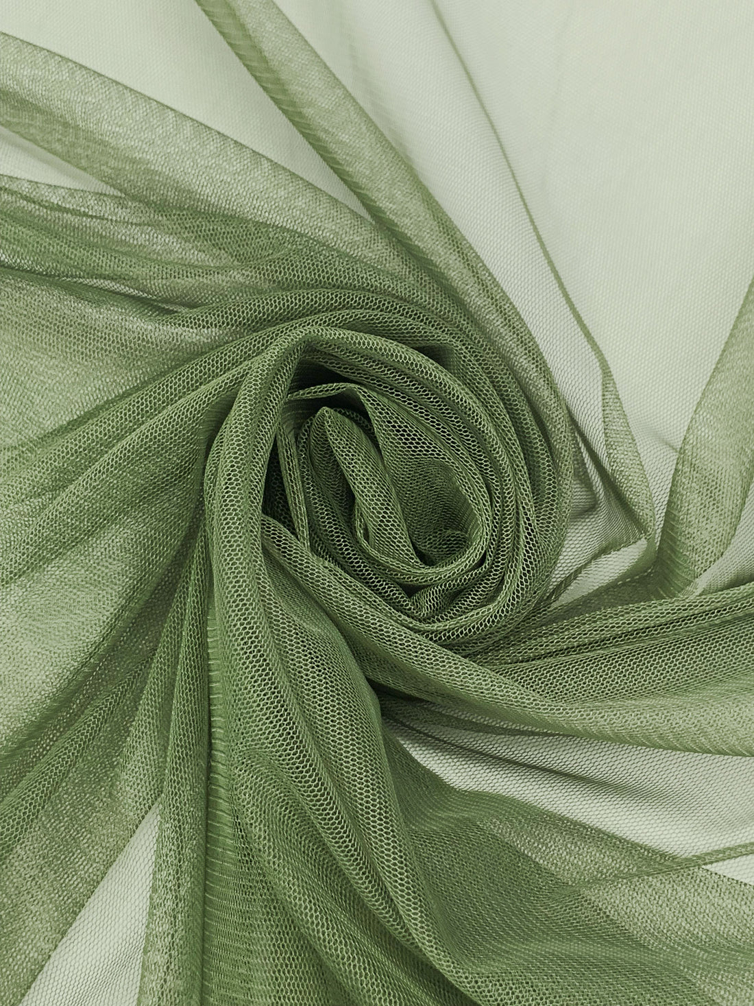 Muted Olive 100% Nylon Soft Bobbinette Netting 58W