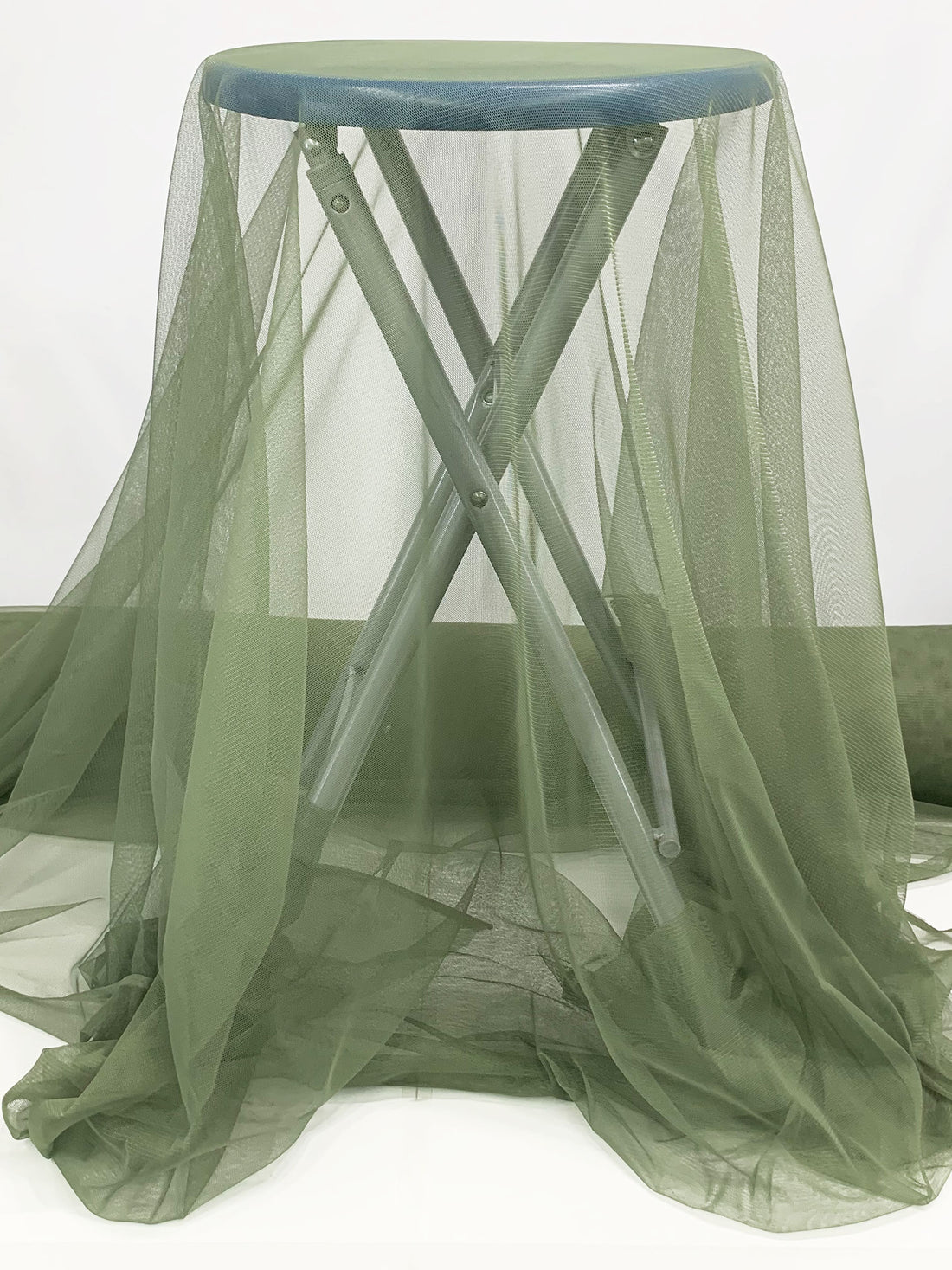 Muted Olive 100% Nylon Soft Bobbinette Netting 58W