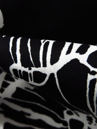 Black/White Cotton/Lycra Floral Poplin Shirting - Famous Dress Designer - 57W